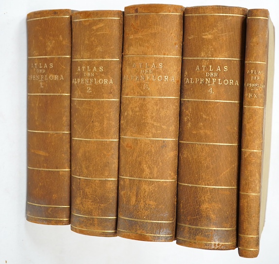 Hartinger, Anton, and Dalla Torre, Karl Wilhelm von, Atlas der Alpenflora, 4 vols, 8vo, half calf, with 500 chromolithograph plates and a text volume, Vienna, 1884